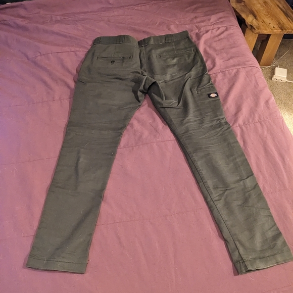 Dickies Skinny Fit Double Knee Work Pants 33x32 Olive Green - Picture 3 of 4